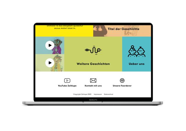 Startseite Screendesign